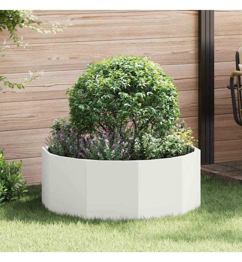 vidaXL Jardinière Blanc 90 x 90 x 35 cm Acier