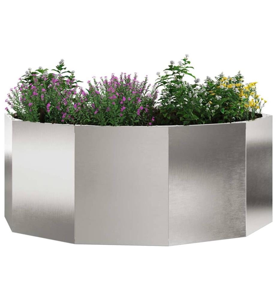 vidaXL Jardinière Argent 90 x 90 x 35 cm Acier inoxydable