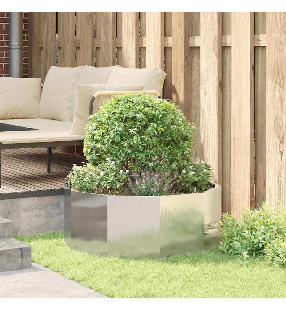 vidaXL Jardinière Argent 90 x 90 x 35 cm Acier inoxydable