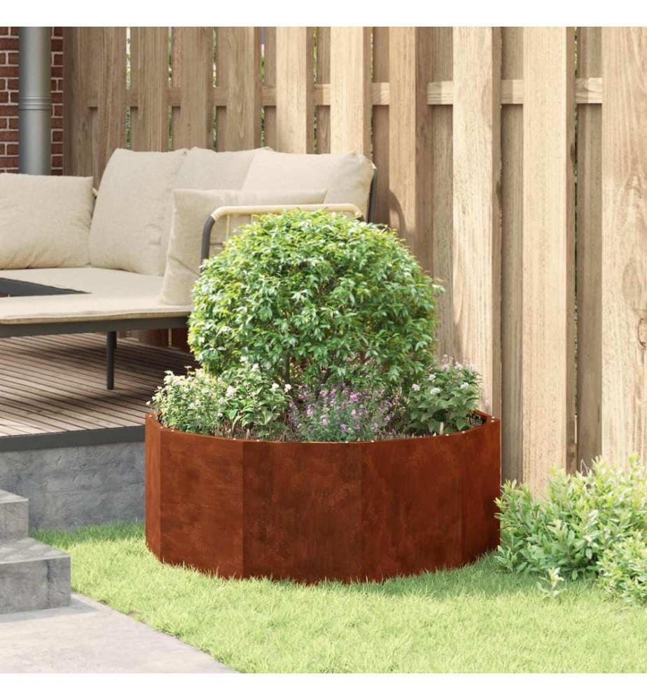 vidaXL Jardinière Rouillé 90 x 90 x 35 cm