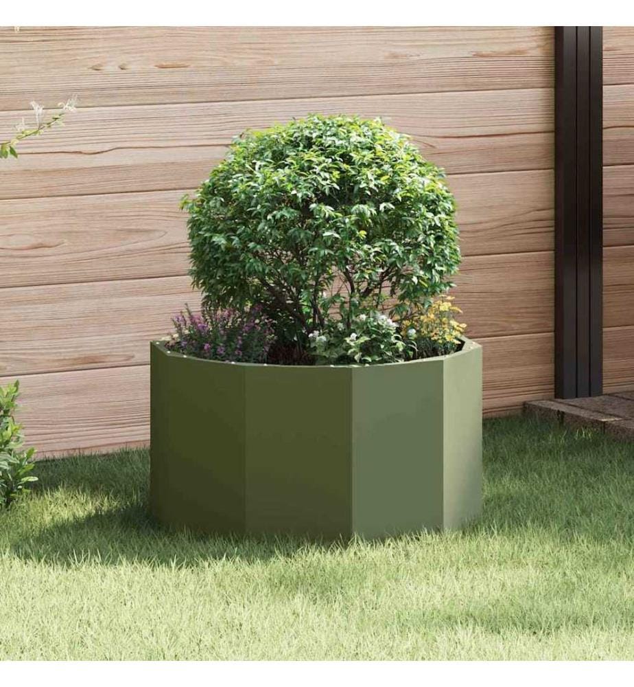 vidaXL Jardinière Vert olive 60 x 60 x 35 cm Acier