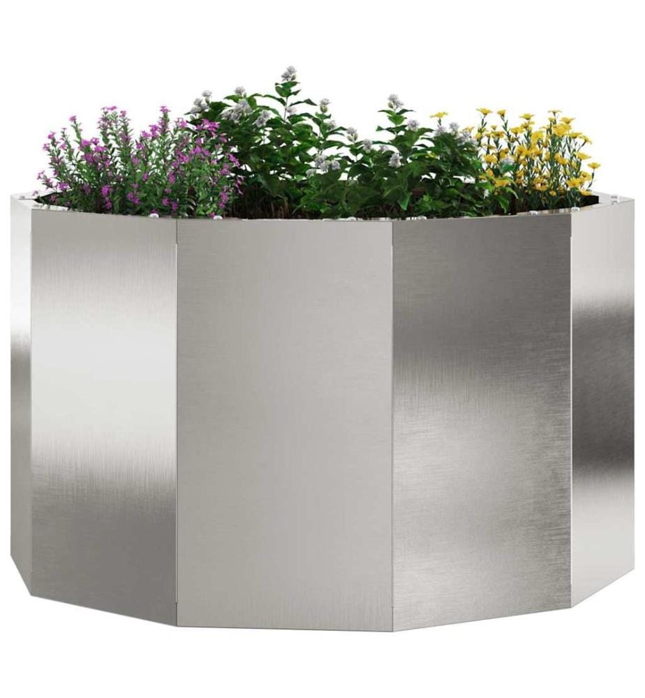 vidaXL Pflanzkübel Silber 60 x 60 x 35 cm Edelstahl