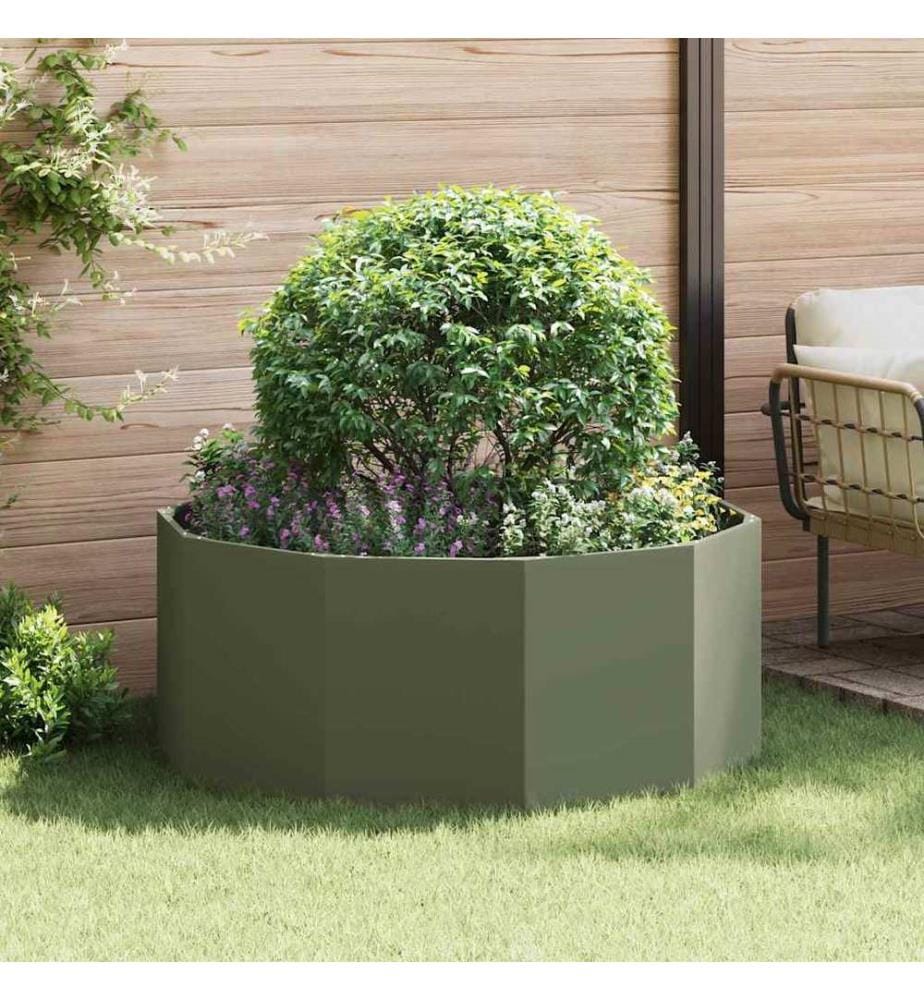 vidaXL Jardinière Vert olive 120 x 120 x 50 cm Acier