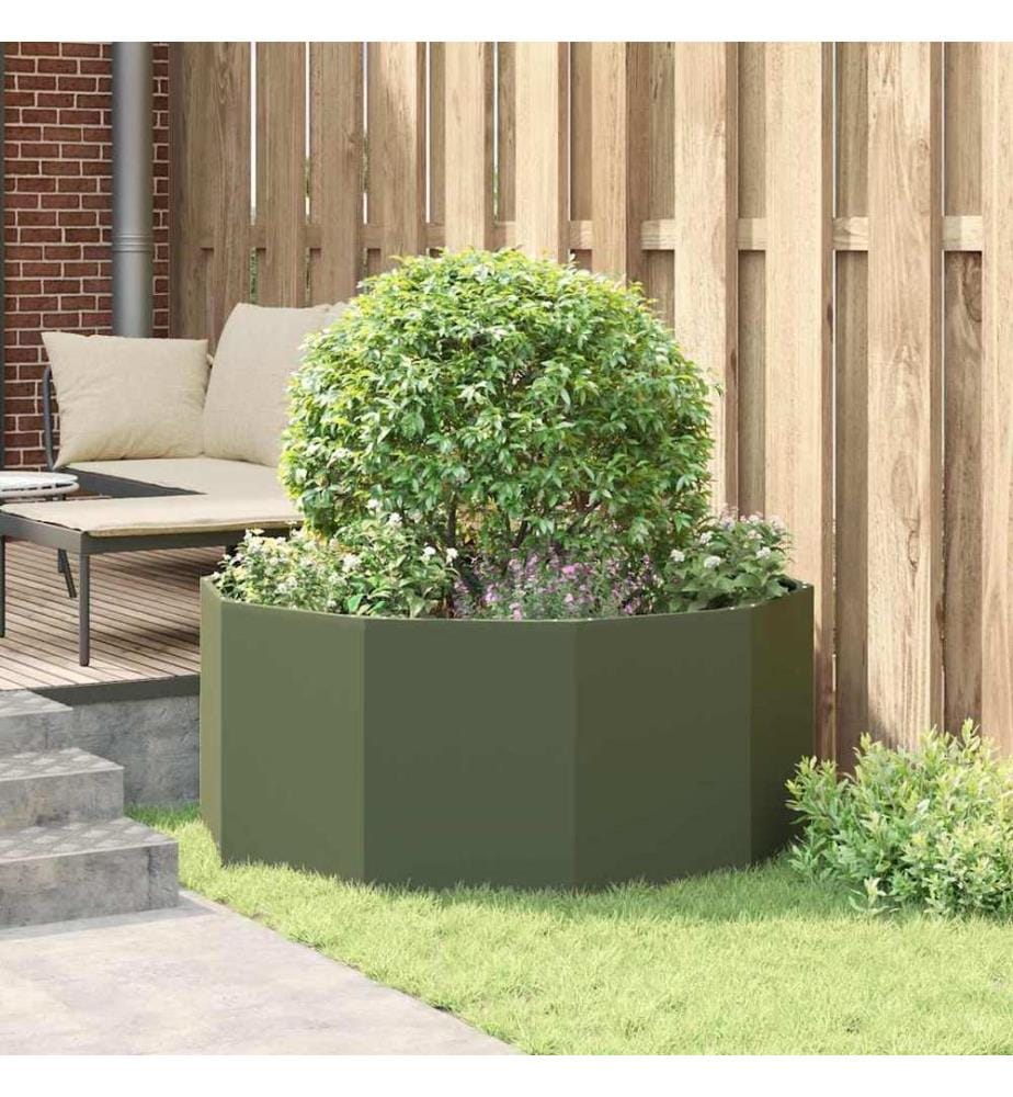vidaXL Jardinière Vert olive 120 x 120 x 50 cm Acier