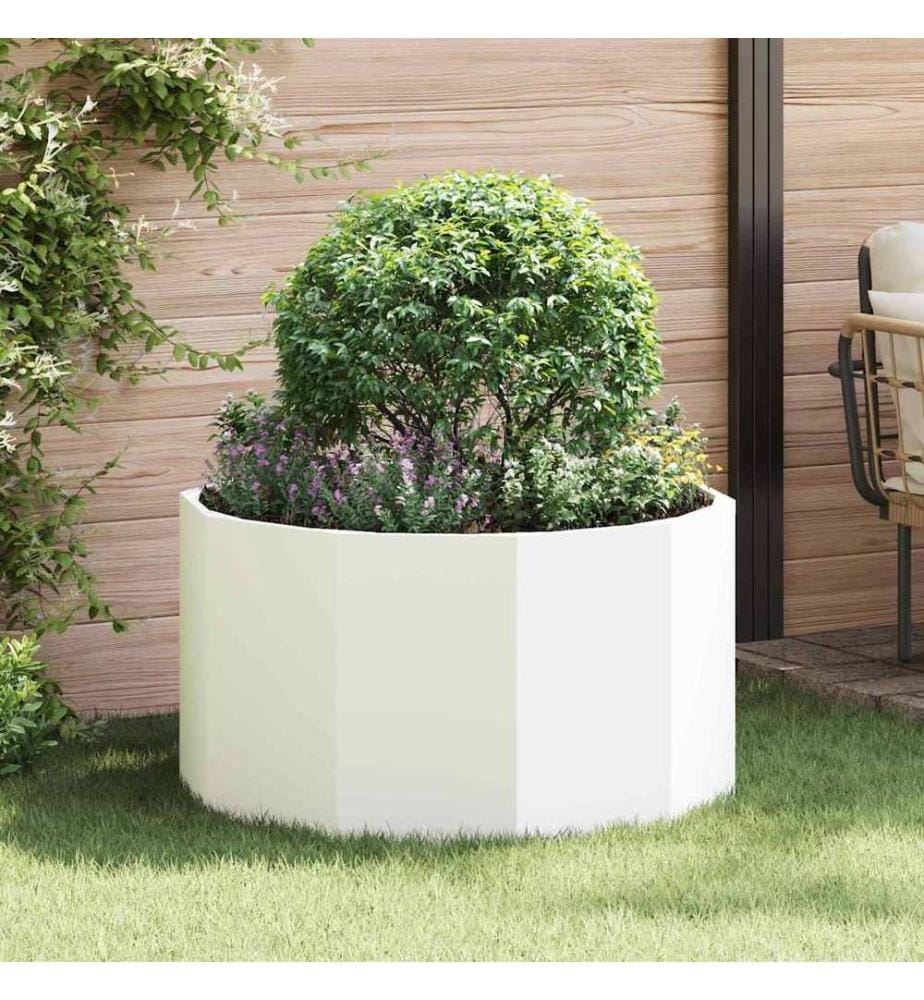 vidaXL Jardinière Blanc 90 x 90 x 50 cm Acier