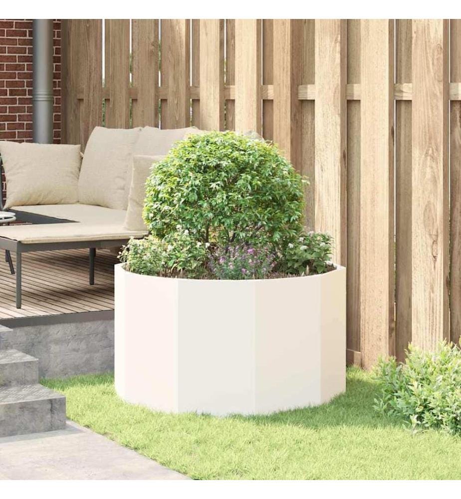 vidaXL Jardinière Blanc 90 x 90 x 50 cm Acier