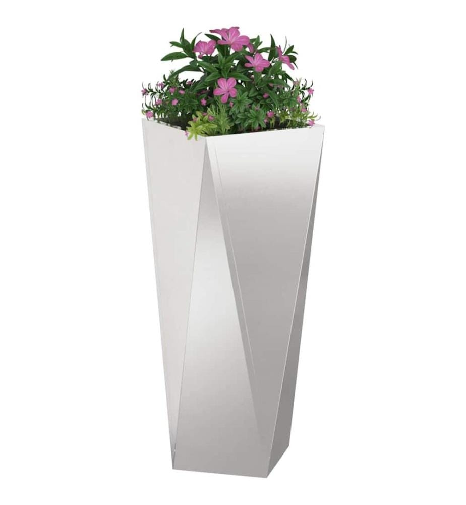 vidaXL Pflanzkübel Silber 30 x 30 x 75 cm Edelstahl
