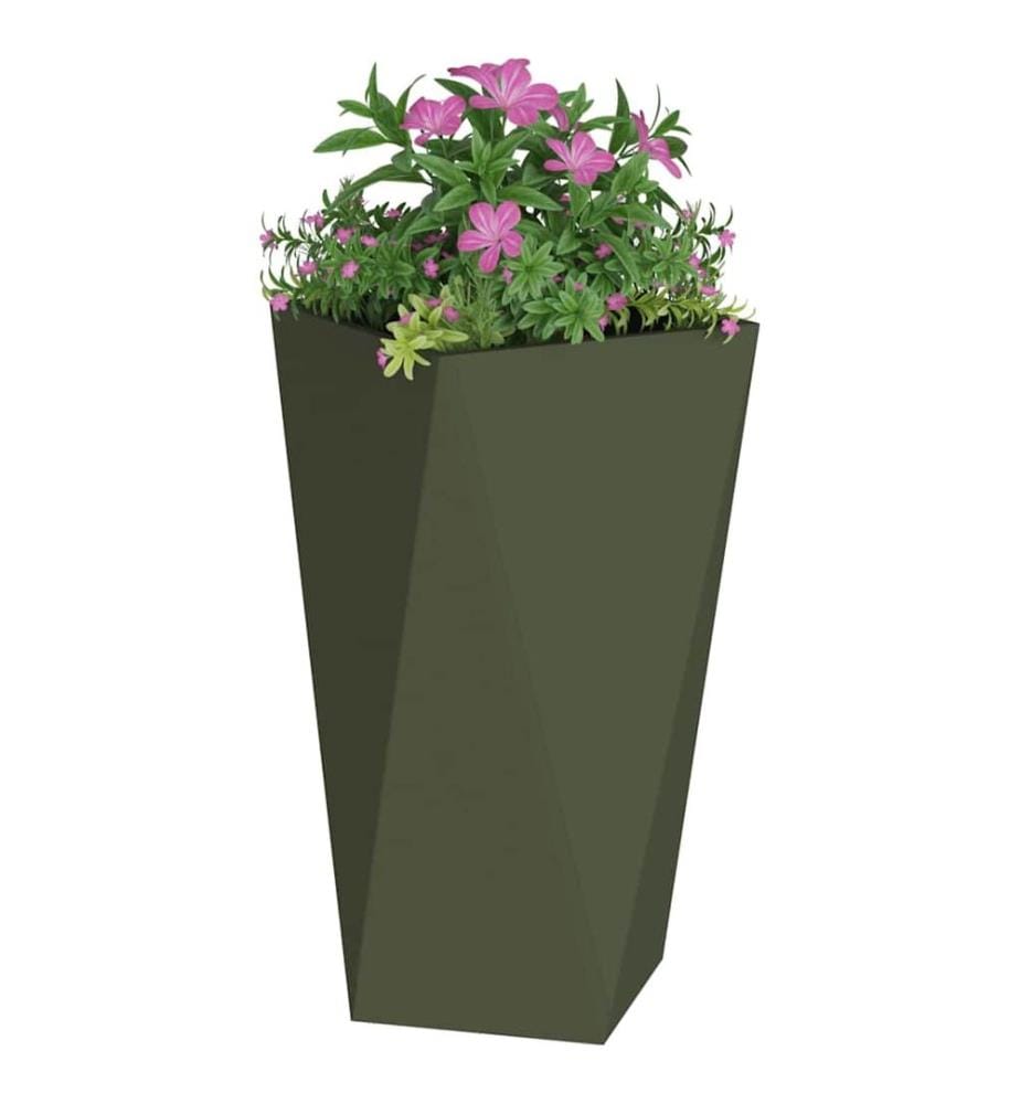 vidaXL Jardinière Vert olive 40 x 40 x 75 cm Acier