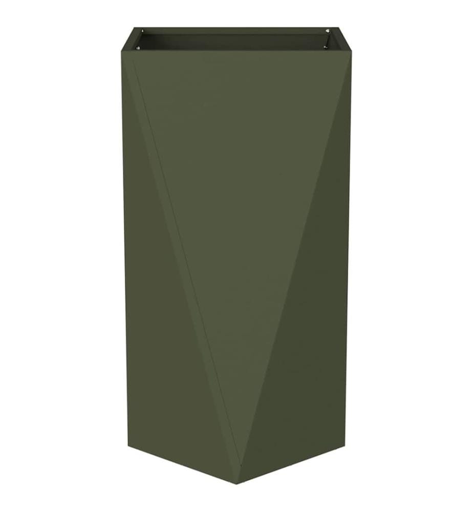vidaXL Jardinière Vert olive 40 x 40 x 75 cm Acier