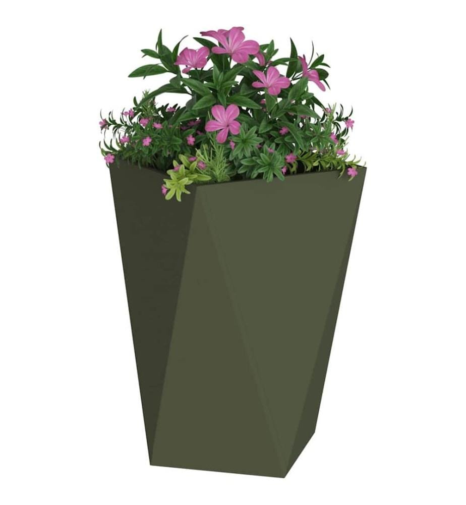 vidaXL Jardinière 2 pcs Vert olive 50 x 50 x 75 cm Acier