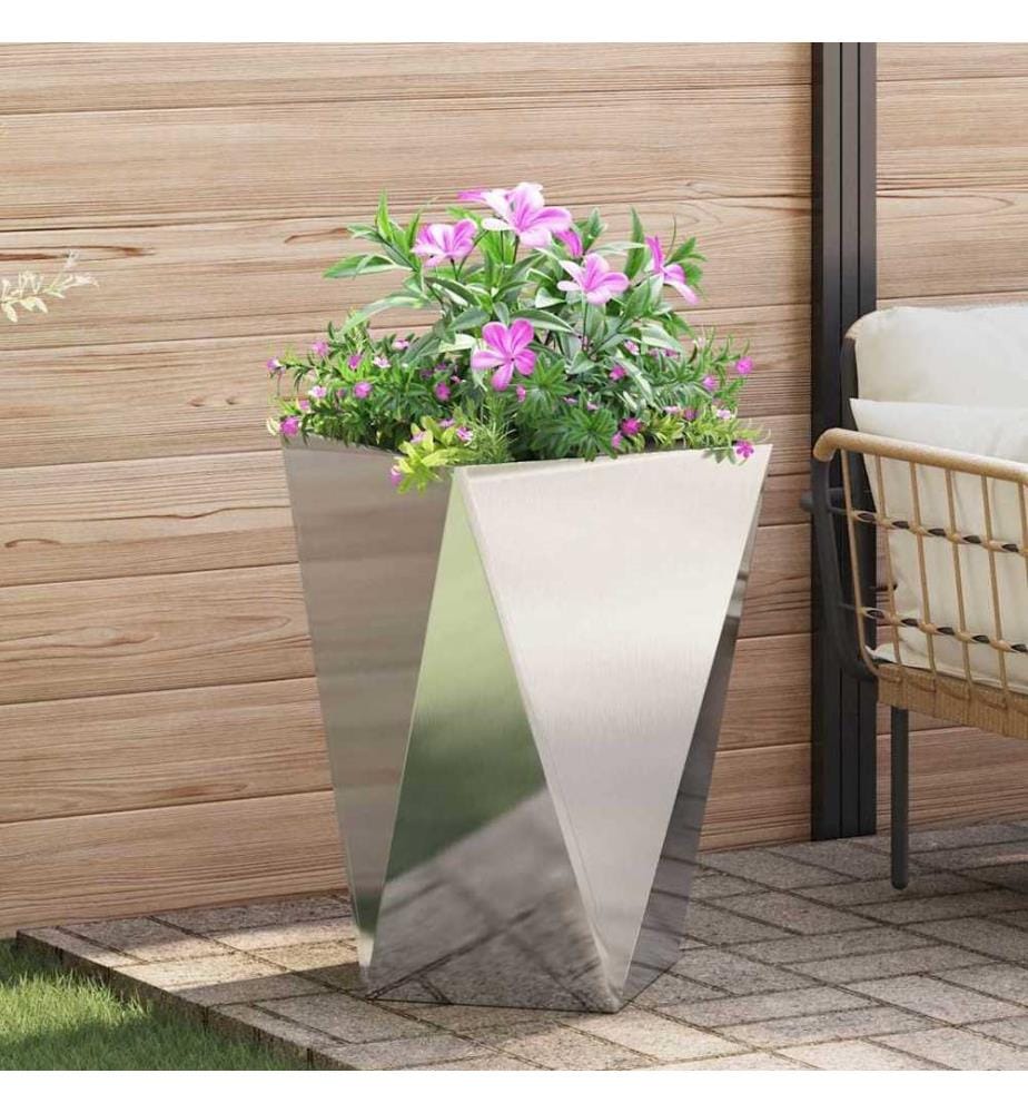 vidaXL Jardinière Argent 50 x 50 x 75 cm Acier inoxydable