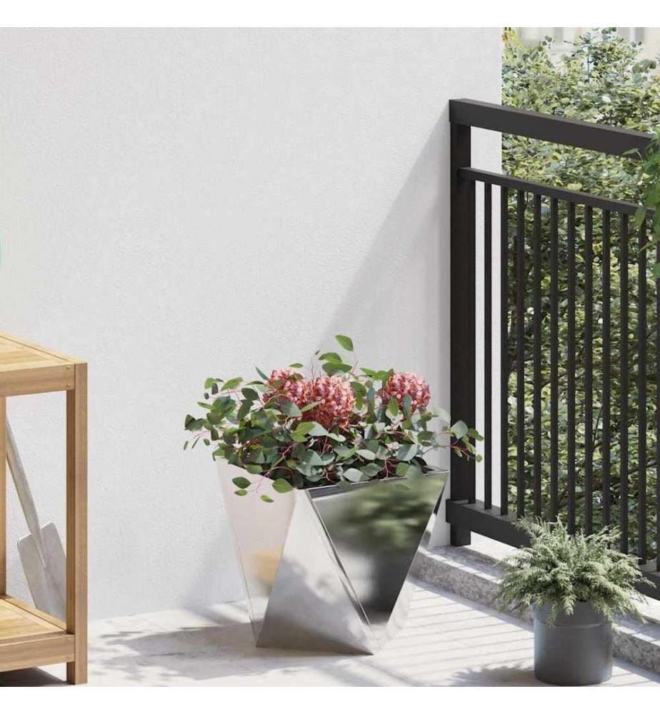 vidaXL Jardinière Argent 30 x 30 x 30 cm Acier inoxydable