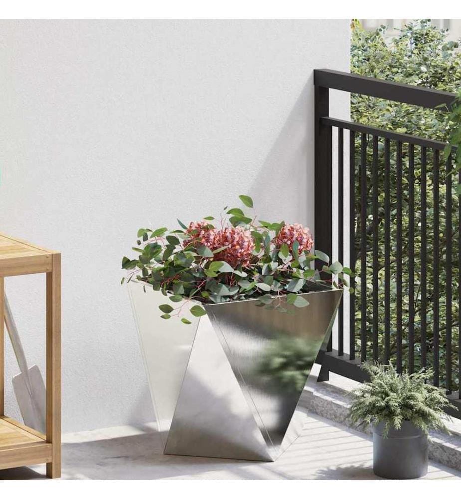 vidaXL Jardinière Argent 40 x 40 x 40 cm Acier inoxydable