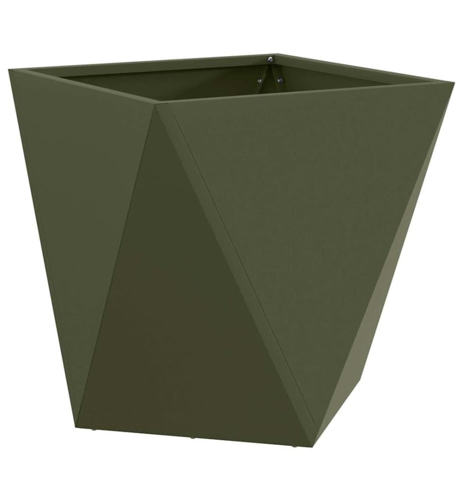 vidaXL Jardinière Vert olive 50 x 50 x 50 cm Acier