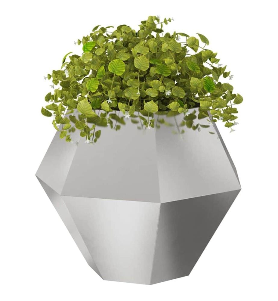 vidaXL Pflanzkübel Silber 100 x 100 x 80 cm Edelstahl