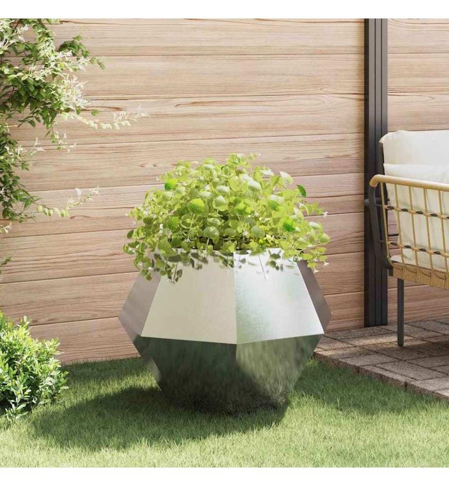 vidaXL Jardinière 2 pcs Argent 75 x 75 x 60 cm Acier inoxydable