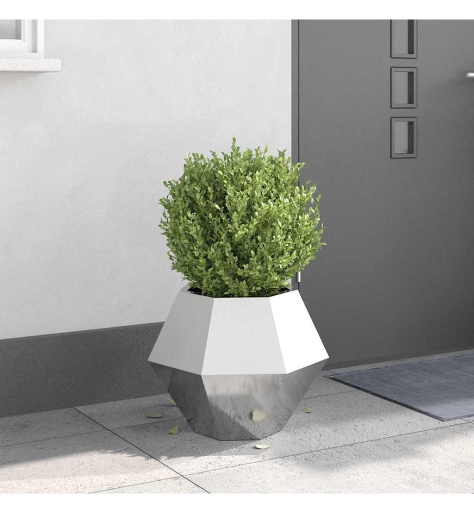vidaXL Jardinière Argent 50 x 50 x 40 cm Acier inoxydable