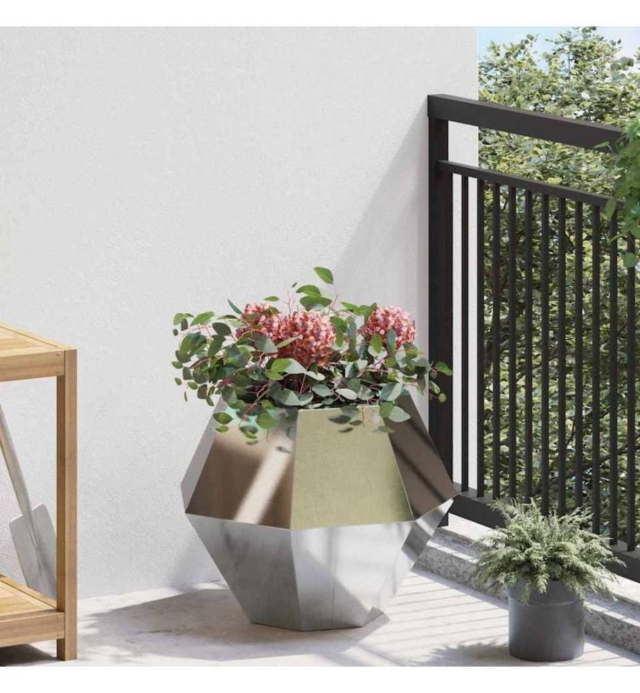 vidaXL Jardinière Argent 50 x 50 x 40 cm Acier inoxydable