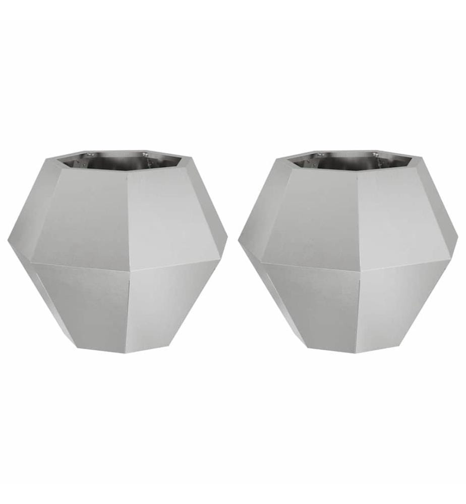 vidaXL Jardinière 2 pcs Argent 50 x 50 x 40 cm Acier inoxydable