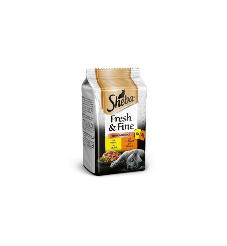 SHEBA - Nassfutter Fresh & Fine in Sauce Geflügel, 6 x 50 g