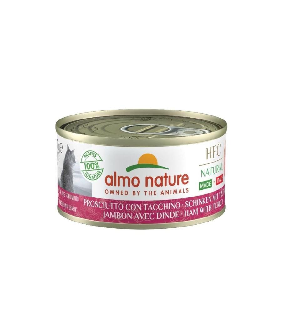 ALMO NATURE - Nassfutter HFC Natural Italy Schinken mit Truthahn, 24x70 g
