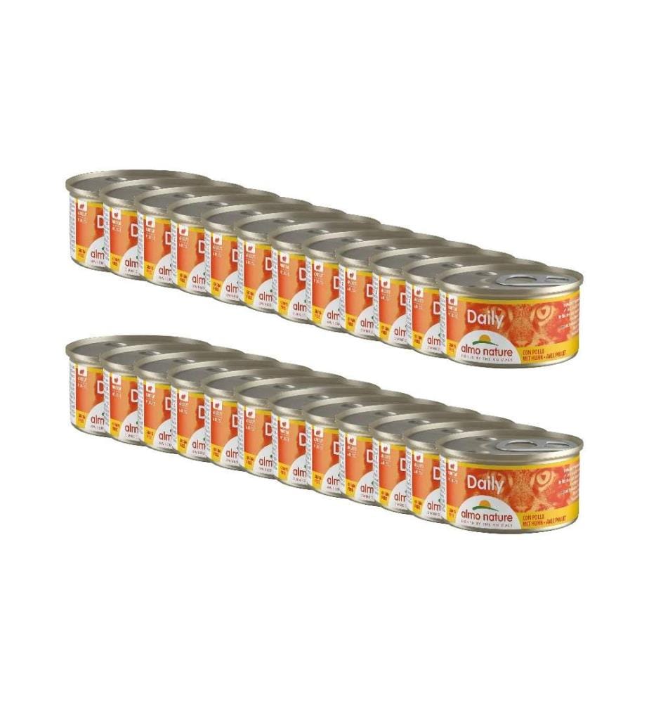 ALMO NATURE - Nassfutter Daily Mousse mit Huhn, 24 x 85 g