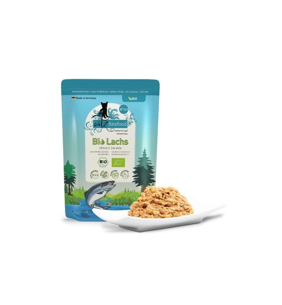 CATZ FINEFOOD - Nassfutter Bio No.513 Lachs, 85 g