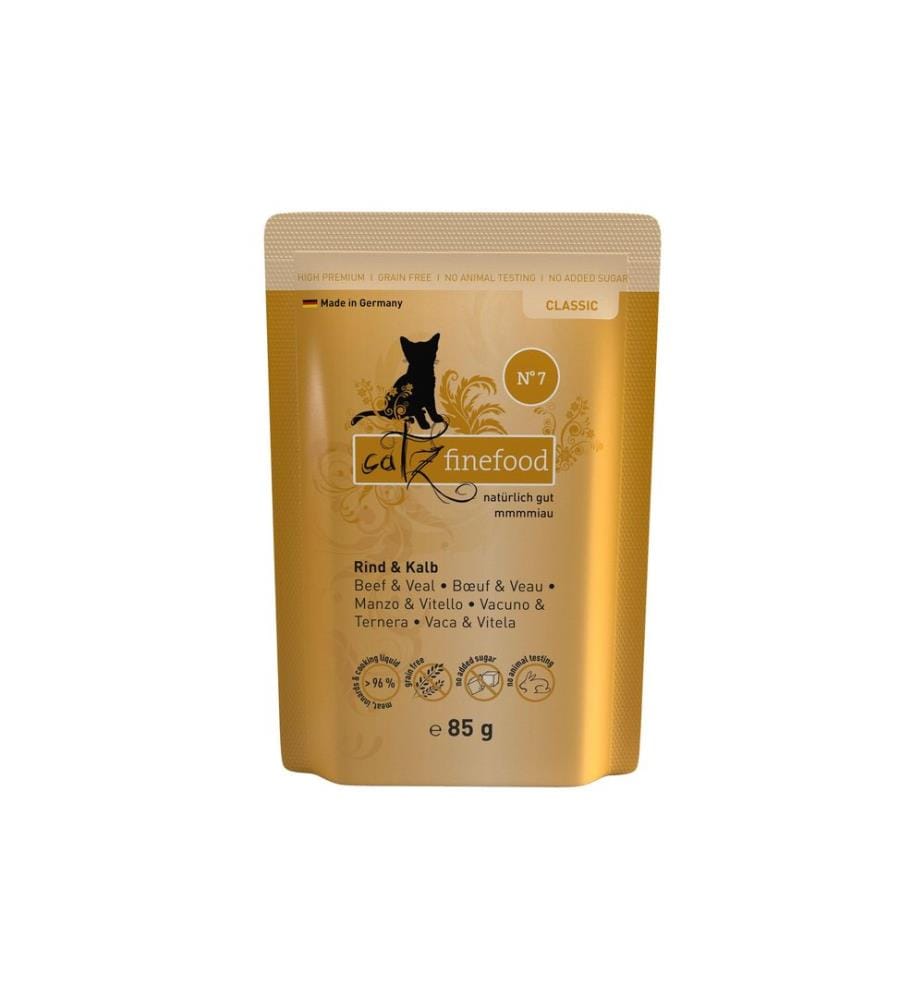 CATZ FINEFOOD - Nassfutter No.07 Rind & Kalb, 85 g