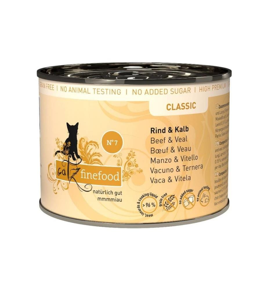 CATZ FINEFOOD - Nassfutter No.07 Rind & Kalb, 200 g