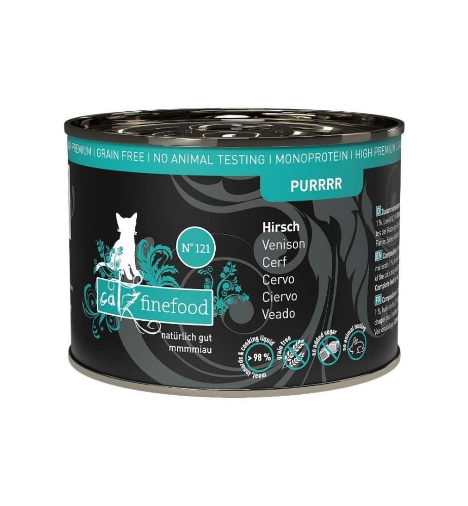 CATZ FINEFOOD - Nassfutter Purrrr No.121 Hirsch, 200 g