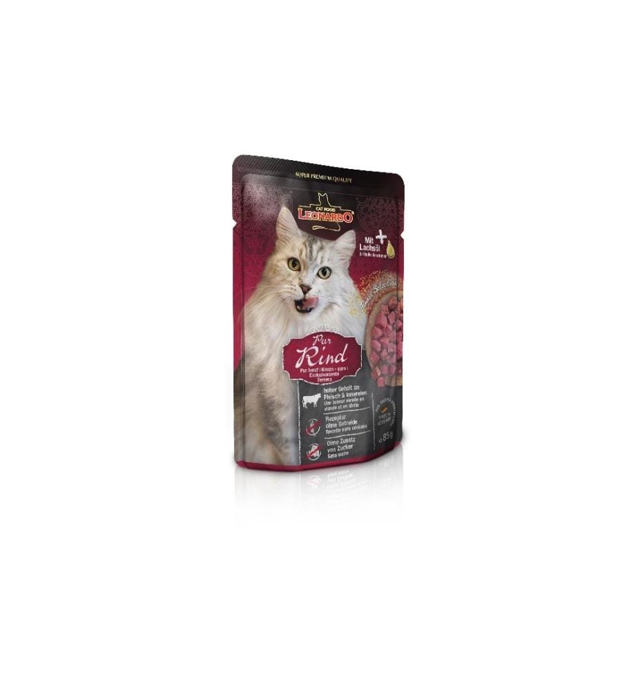 LEONARDO CAT FOOD - Nassfutter Rind Pur, 85 g