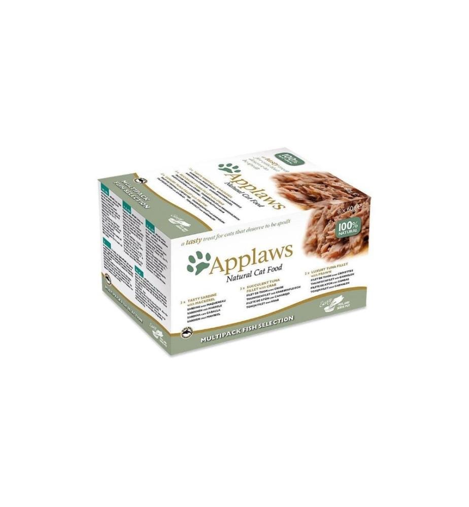 APPLAWS - Alimentation humide Barquette Sélection de poissons Multipack, 8 x 60 g
