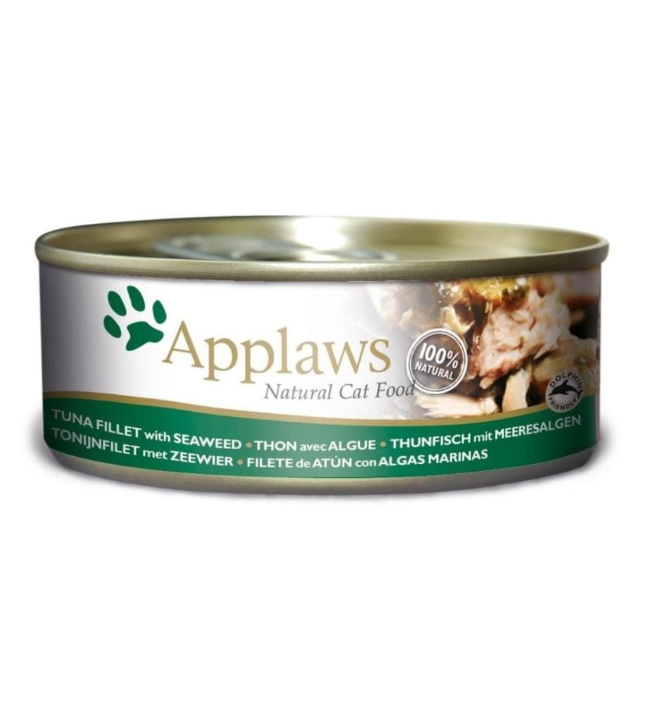 APPLAWS - Alimentation humide Boîte de filets de thon & algues en bouillon, 156 g