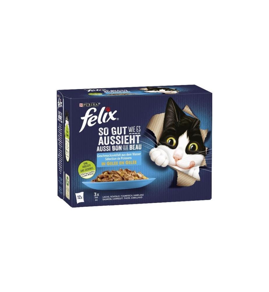 FELIX - Alimentation humide AGAIL Sélection de poissons, 12 x 85 g