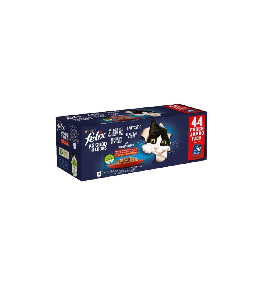FELIX - Nassfutter AGAIL Fleisch Auswahl, 44 x 85 g