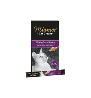 MIAMOR - Katzen-Snack Malt-Cream Käse, 6 x 15 g