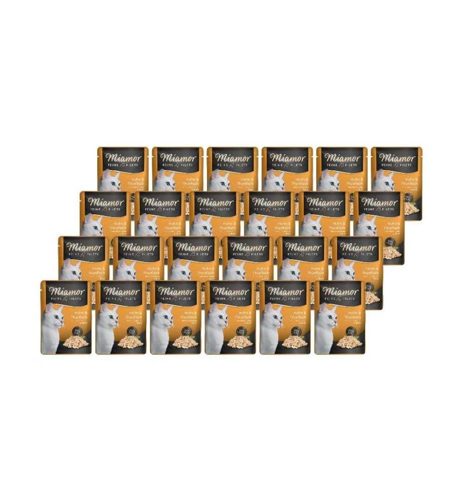 MIAMOR - Nassfutter Feine Filets Thun & Huhn in Gelée, 24 x 100 g