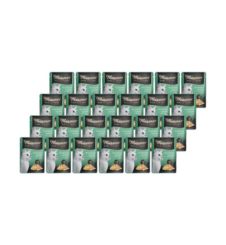 MIAMOR - Nassfutter Feine Filets Thun & Gemüse in Gelée, 24 x 100 g