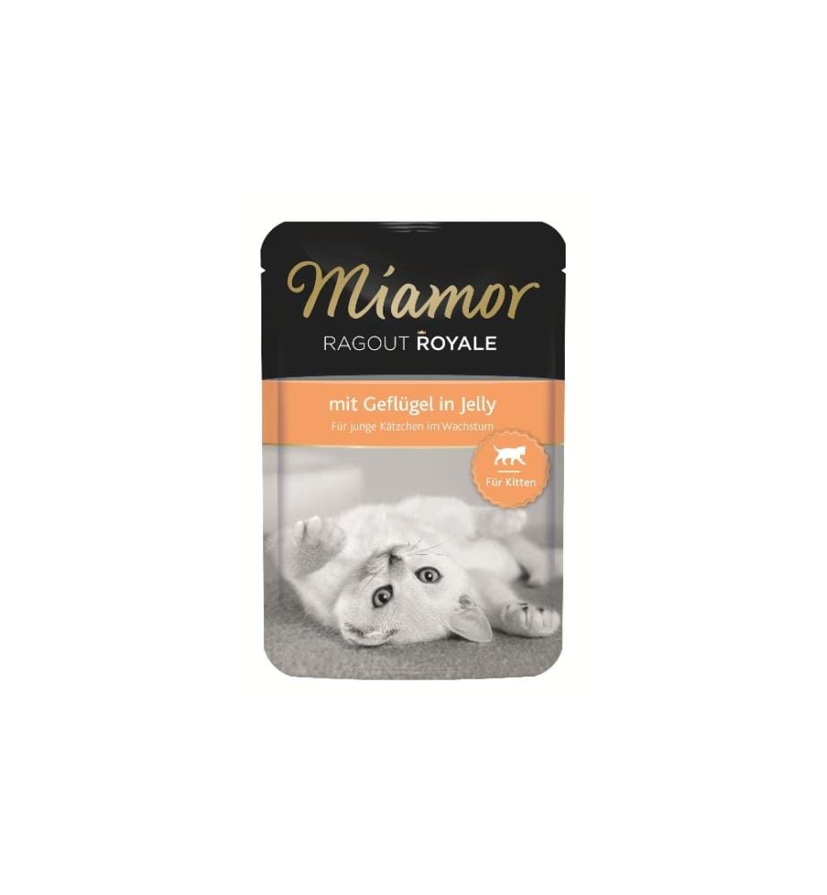 MIAMOR - Nassfutter Ragout Royale Kitten Geflügel Gelée, 22 x 100 g