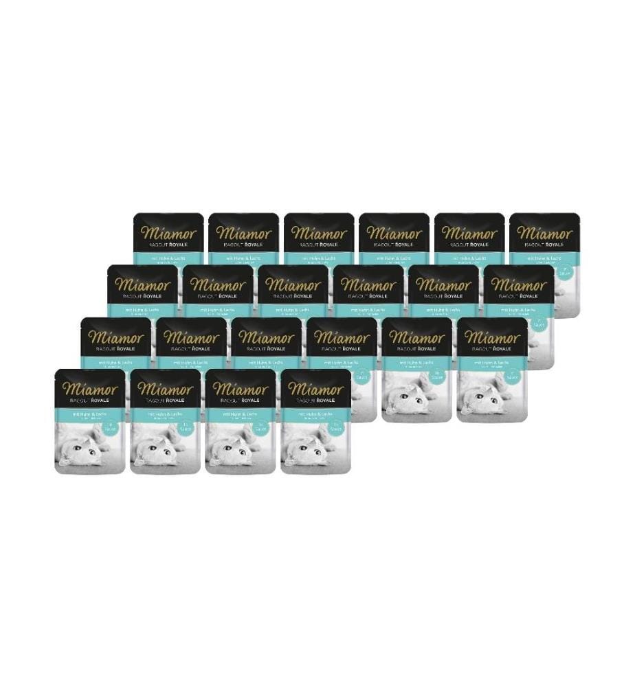 MIAMOR - Nassfutter Ragout Royale Huhn & Lachs Sauce, 22 x 100 g