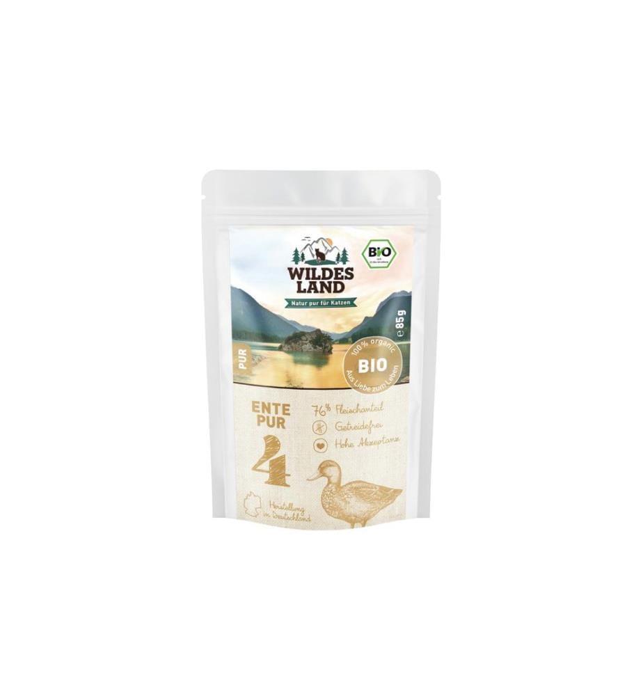 WILDES LAND - Nassfutter Adult BIO Ente PUR m. Lachsöl 85 g