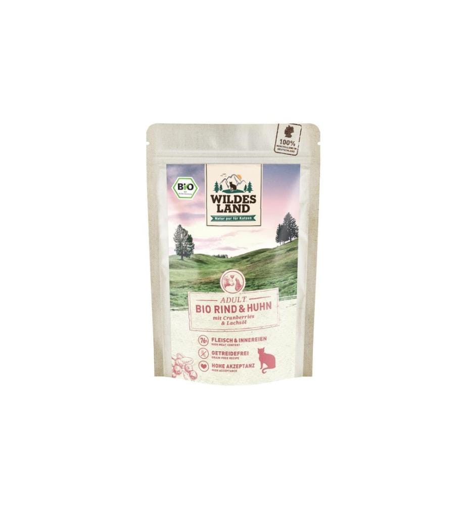 WILDES LAND - Nassfutter Adult BIO Rind & Huhn 85 g
