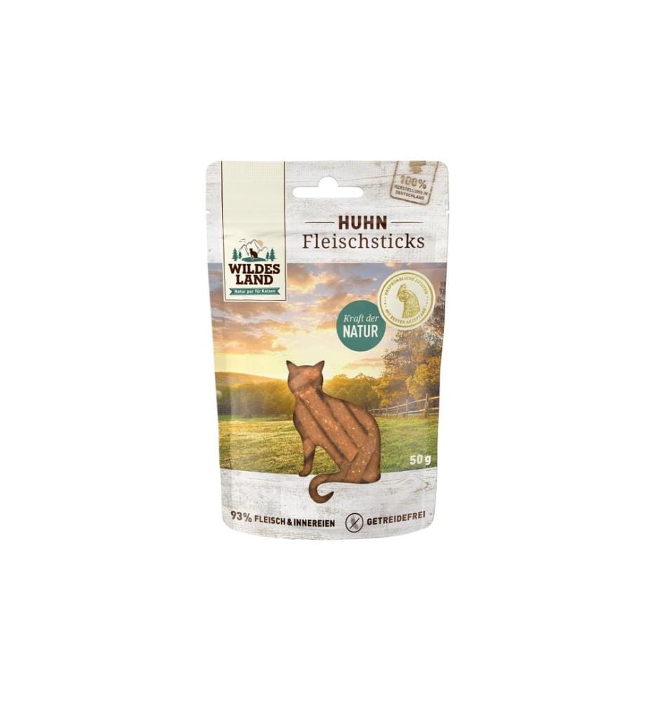 WILDES LAND - Collation pour chat Bâtonnets de poulet pur 50 g