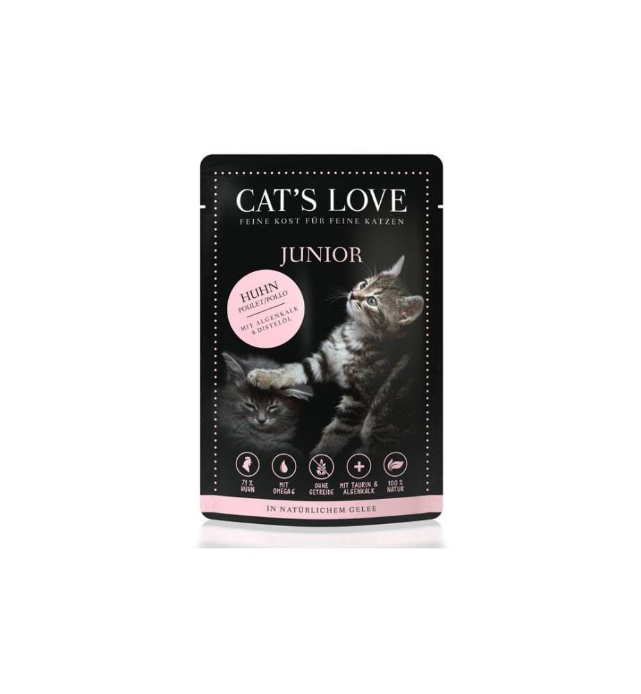 CAT'S LOVE - Nassfutter Junior Huhn, 85 g