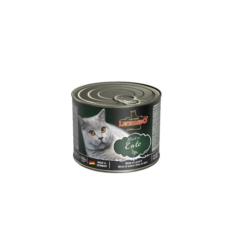 LEONARDO CAT FOOD - Nassfutter Reich an Ente, 200 g