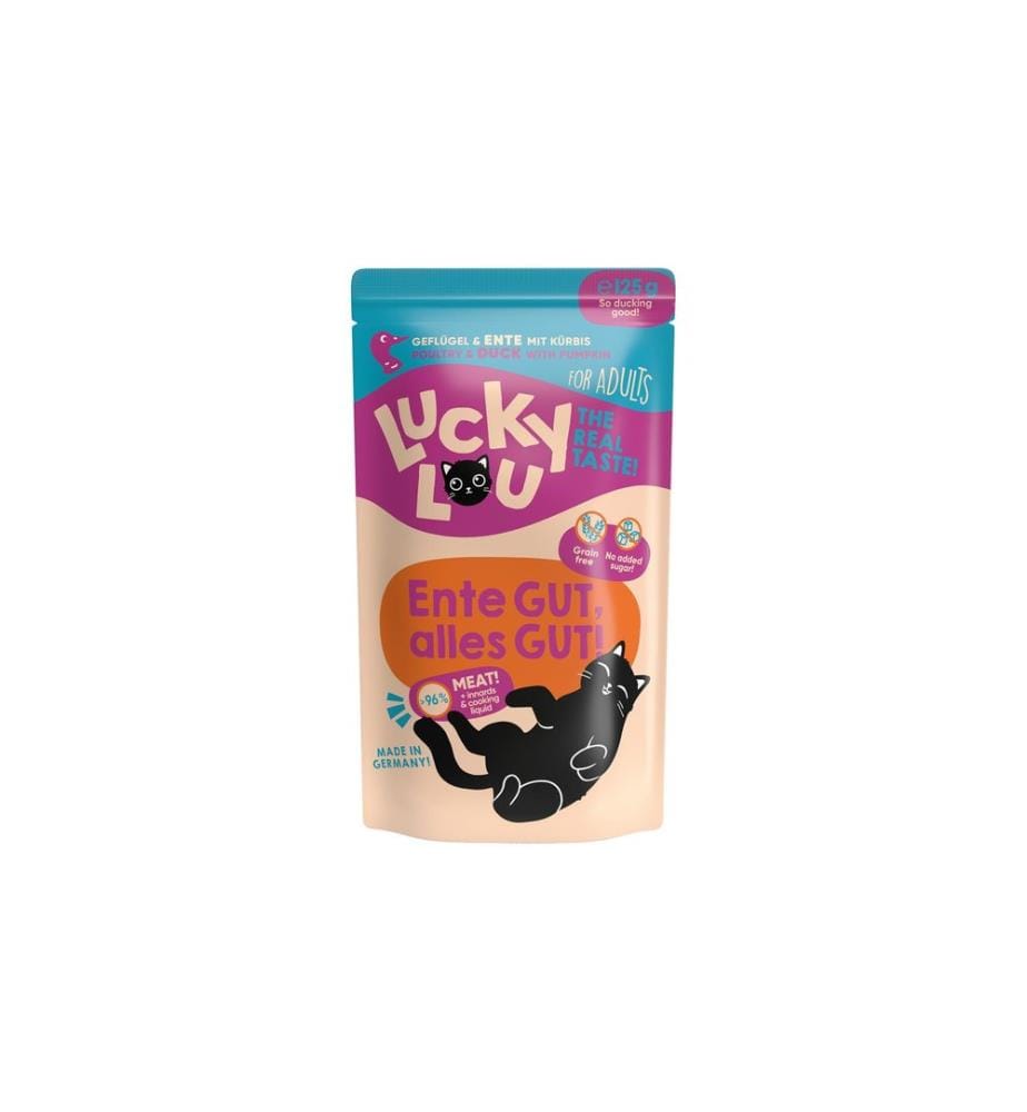 Lucky Lou - Nassfutter Lifestage Adult Geflügel & Ente, 125 g