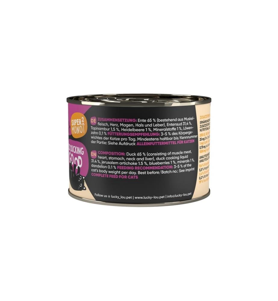 Lucky Lou - Alimentation humide SuperMono Canard, 200 g