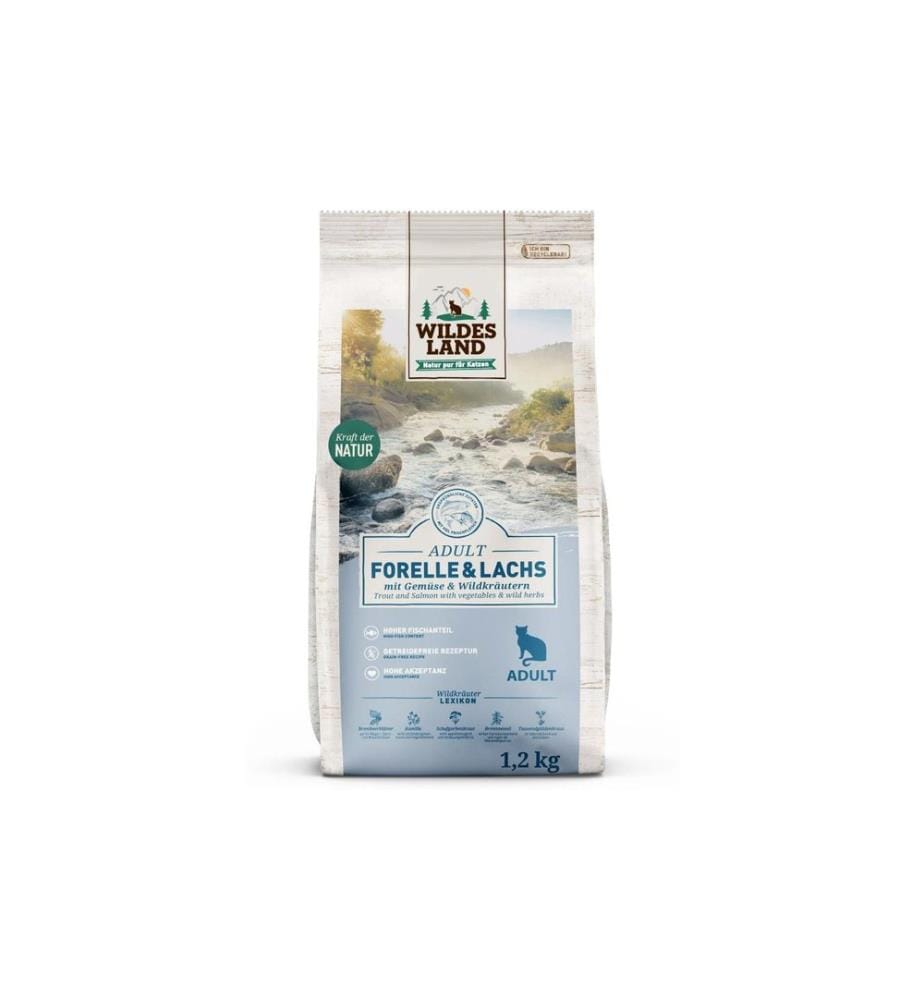 WILDES LAND - Alimentation sèche Adult truite & saumon, 1.2 kg
