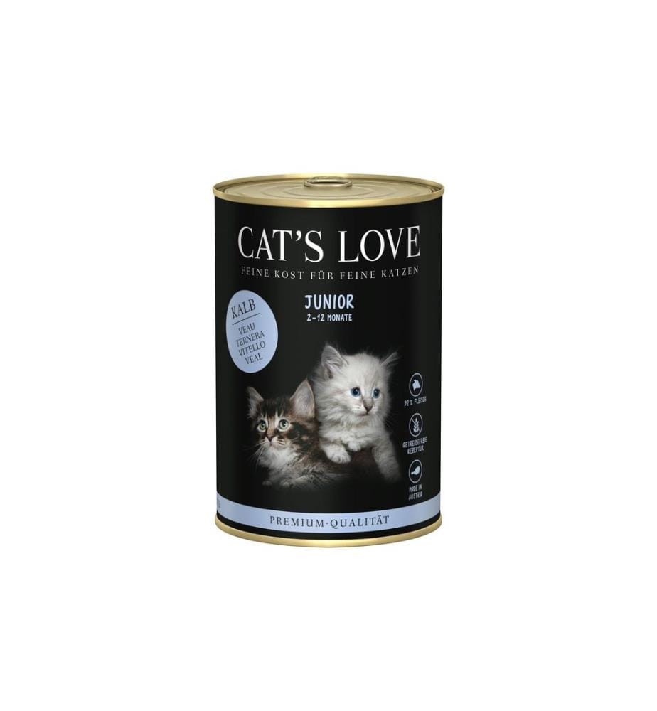 CAT'S LOVE - Nassfutter Junior Kalb, 400 g
