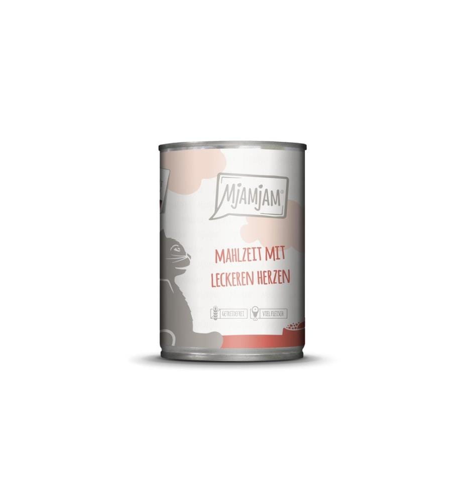 Mjamjam - Nassfutter Dose Mahlzeit mit Herzen, 400 g